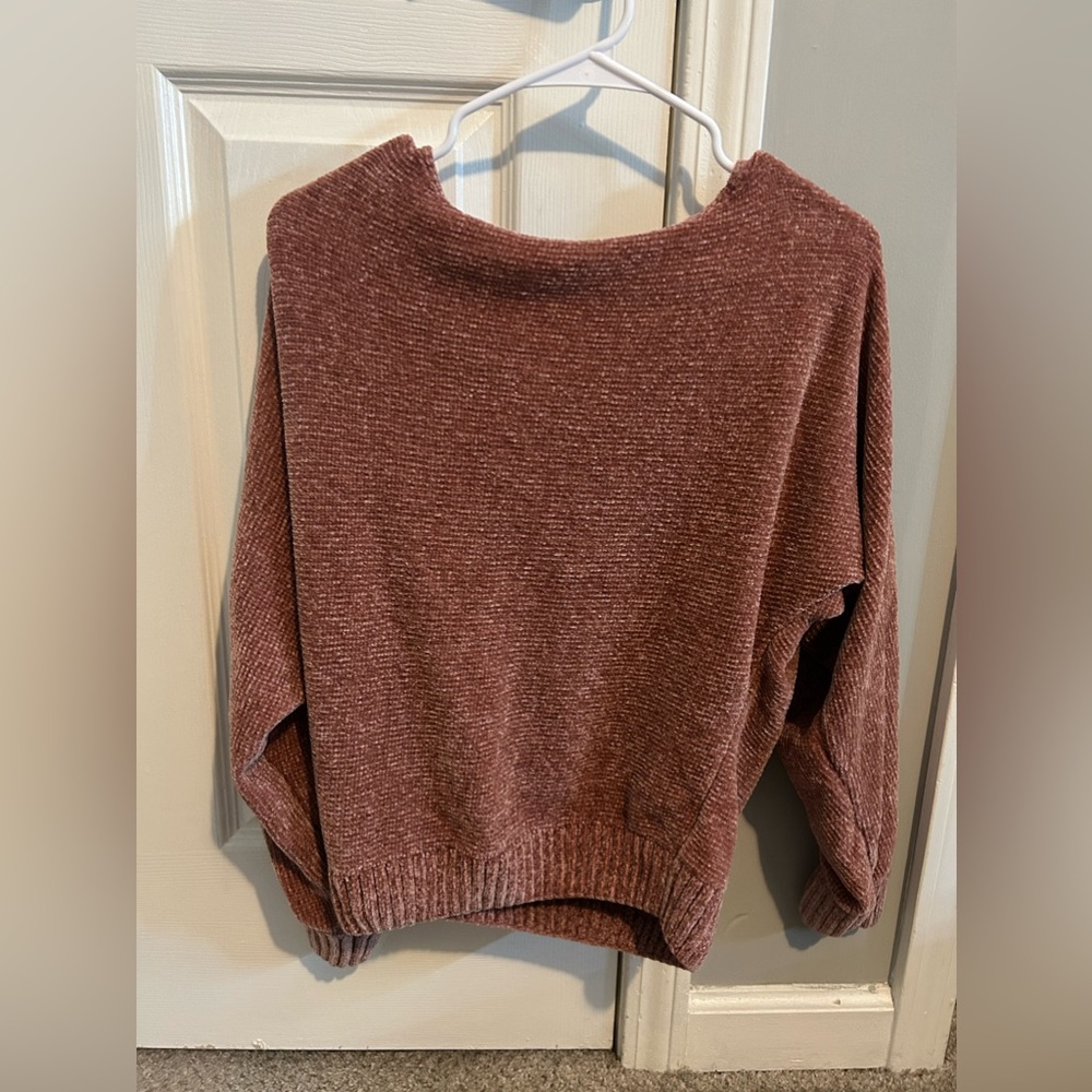 Rose off the shoulder sweater